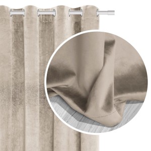 Zasłona z kryształkami gotowa Welurowa Velvet SHINY 140x250 (beżowa)