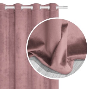 Zasłona gotowa Welurowa Velvet 140x250 (róż pudrowy)