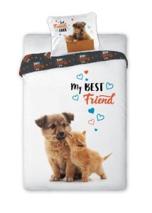 Pościel Best Friends Pies Kot 140x200 Faro 