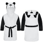 Biały szlafrok dziecięcy z kapturkiem Panda