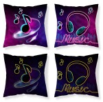 Poszewka na poduszkę świecąca w ciemności 40x40 Music