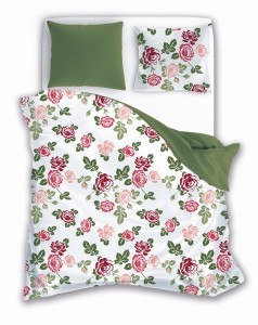 Pościel bawełniana Fashion 200x220 czerwone róże