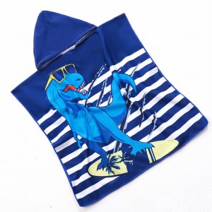 Poncho Dinozaur 60x120 ręcznik ponczo z kapturem