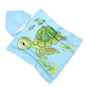Poncho Żółwik 60x120 ręcznik ponczo z kapturem