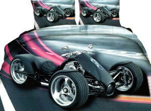 Komplet pościeli 3D motocykl motor 160x200 3-częściowy
