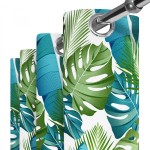 Zasłona gotowa na przelotkach Liście Monstera Niebieski 140x250 Vipro