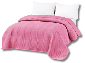 Narzuta welurowa na łóżko kapa 200x220 pikowana różowa