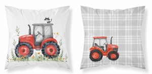 Poszewka na poduszkę 40x40 Jasiek Czerwony Traktor Detexpol
