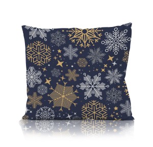 Świąteczna poszewka na poduszkę HOLLY JOLLY 45x45 śnieżynki