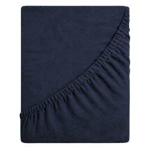 Prześcieradło frotte z gumką 80x160 (granat) 190 g/m2 DeLux