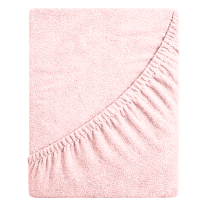 Prześcieradło frotte z gumką 90x200 (pudrowy) 190 g/m2 DeLux