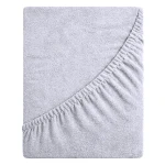 Prześcieradło frotte z gumką 120x200 (popiel) 190 g/m2 DeLux