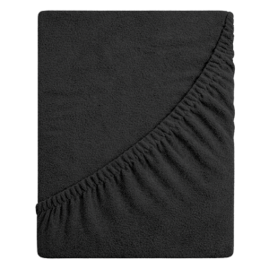 Prześcieradło frotte z gumką 120x200 (czarny) 190 g/m2 DeLux