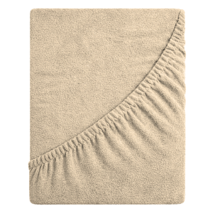 Prześcieradło frotte z gumką 140x200 (beż) 190 g/m2 DeLux