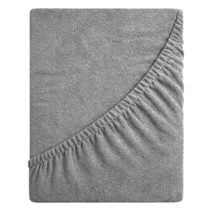 Prześcieradło frotte z gumką 160x200 (stalowy) 190 g/m2 DeLux