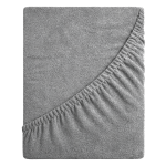 Prześcieradło frotte z gumką 180x200 (stalowy) 190 g/m2 DeLux