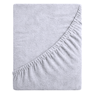 Prześcieradło frotte z gumką 220x200 (popiel) 190 g/m2 DeLux