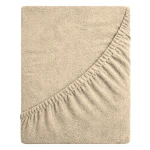 Prześcieradło frotte z gumką 220x200 (beż) 190 g/m2 DeLux