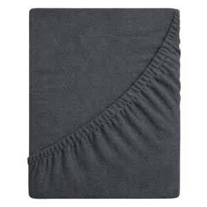 Prześcieradło frotte z gumką 220x200 (popiel ciemny) 190 g/m2 DeLux
