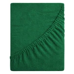 Prześcieradło frotte z gumką 220x200 (butelkowa zieleń) 190 g/m2 DeLux