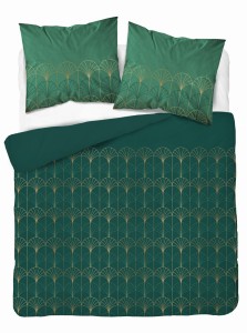 Komplet pościeli 220x200 zieleń butelkowa glamour 3-częściowy