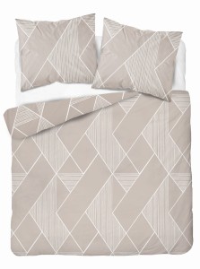 Komplet pościeli 220x200 beżowe wzory 3-częściowy