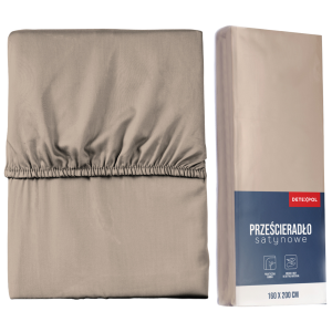 Prześcieradło mikrosatyna z gumką 90x200 taupe