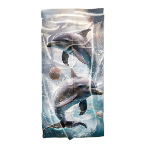 Ręcznik plażowy kąpielowy szybkoschnący 70x140 Delfiny