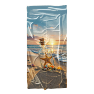 Ręcznik plażowy kąpielowy szybkoschnący 70x140 Muszelki w Butelce