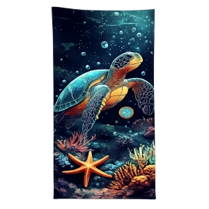 Ręcznik kąpielowy plażowy 100x180 Żółw