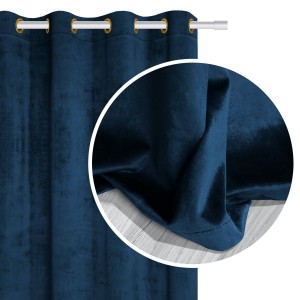 Zasłona gotowa Welurowa Velvet 140x250 (granatowa)