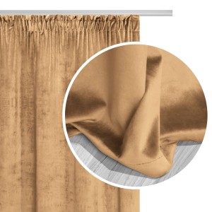 Zasłona gotowa Velvet TAŚMA 140x270 (musztarda)