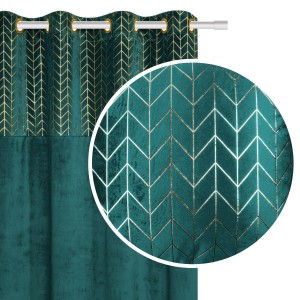 Zasłona gotowa Welurowa Velvet NORD 140x250 (turkusowa)